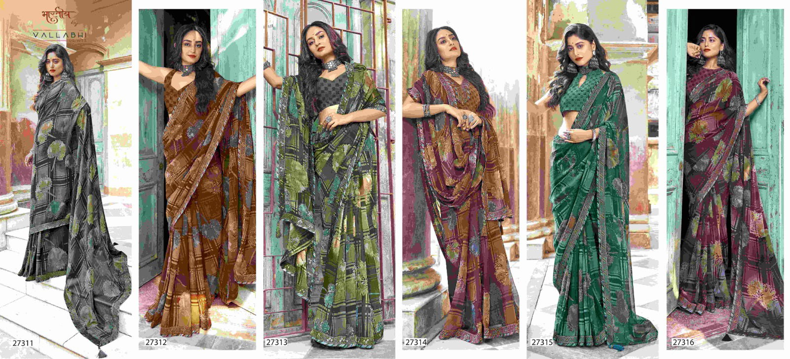 Bhadra By Vallabhi Printed Georgette Sarees Wholesale Price In Surat